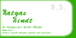 matyas windt business card